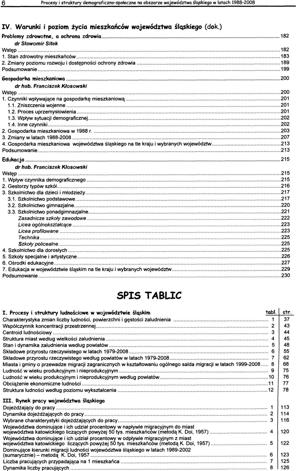 Czynniki wpływające na gospodarkę mieszkaniową... 201 1.1. Zniszczenia wojenne... 201 1.2. Proces uprzemysłowienia...201 1.3. Wpływ sytuacji demograficznej... 202 1.4. Inne czynniki... 202 2.
