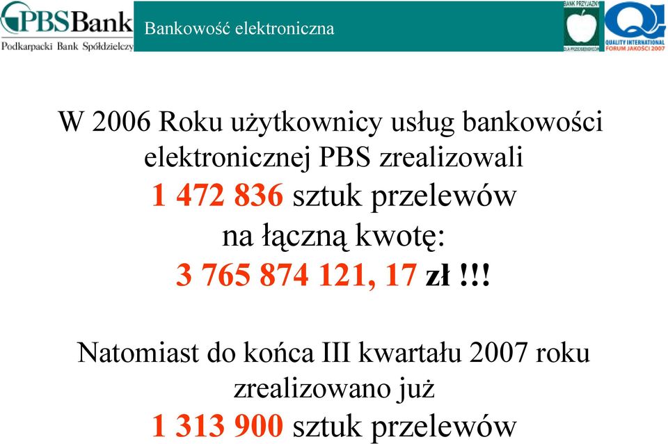 przelewów na łączną kwotę: 3 765 874 121, 17 zł!