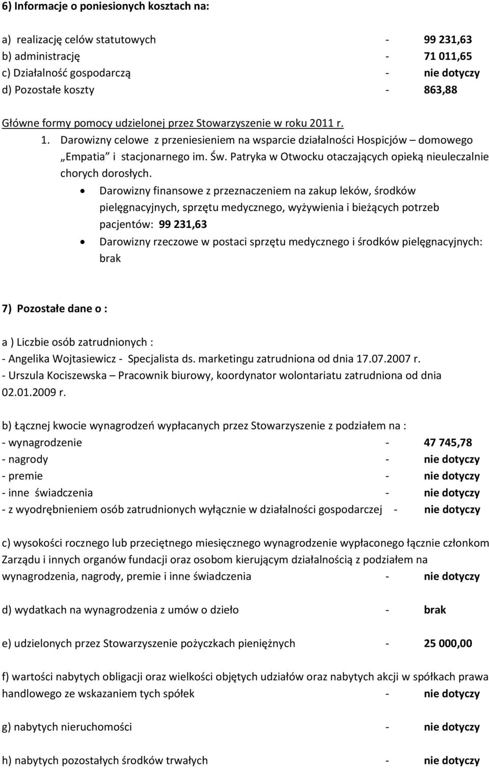 Patryka w Otwocku otaczających opieką nieuleczalnie chorych dorosłych.