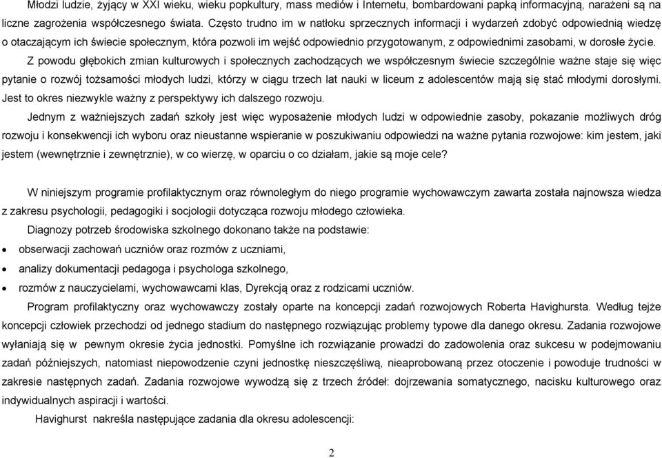 w dorosłe życie.