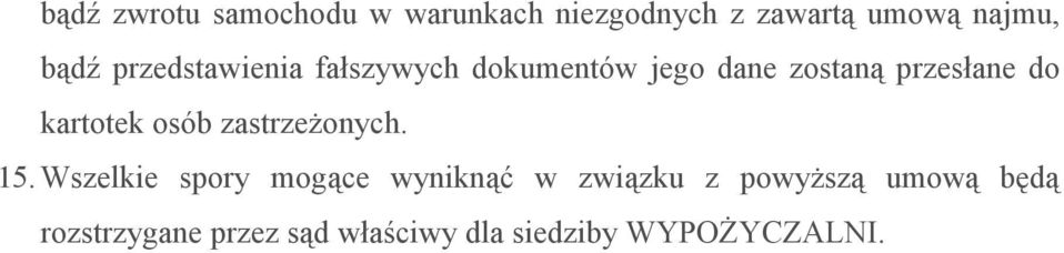 kartotek osób zastrzeŝonych. 15.