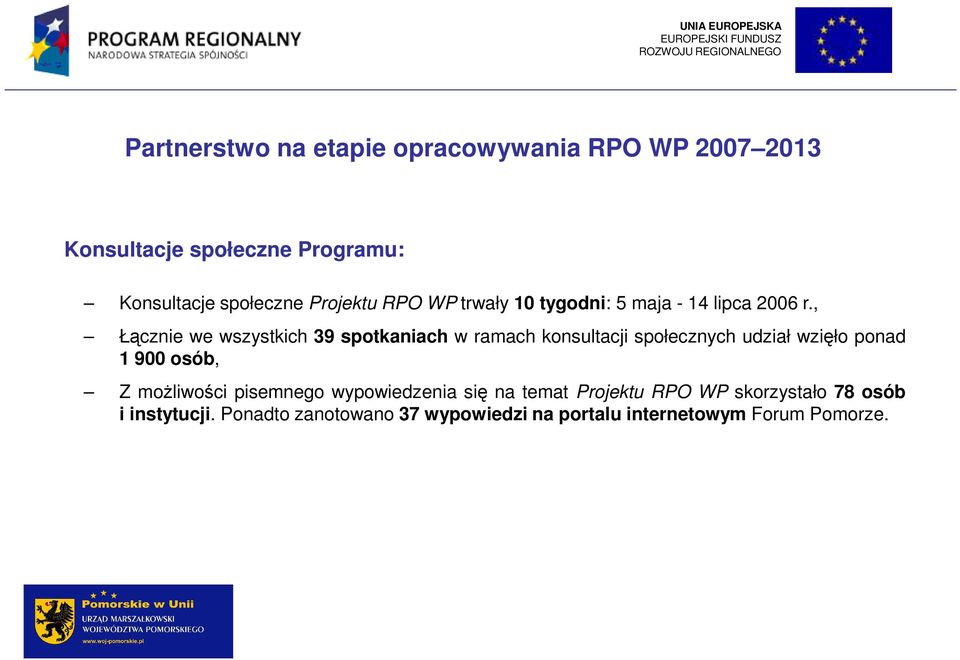 , Łącznie we wszystkich 39 spotkaniach w ramach konsultacji społecznych udział wzięło ponad 1 900 osób, Z