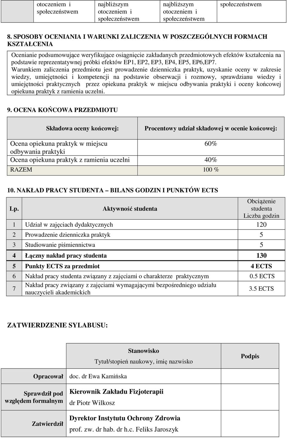 próbki efektów EP1, EP2, EP3, EP4, EP5, EP6,EP7.