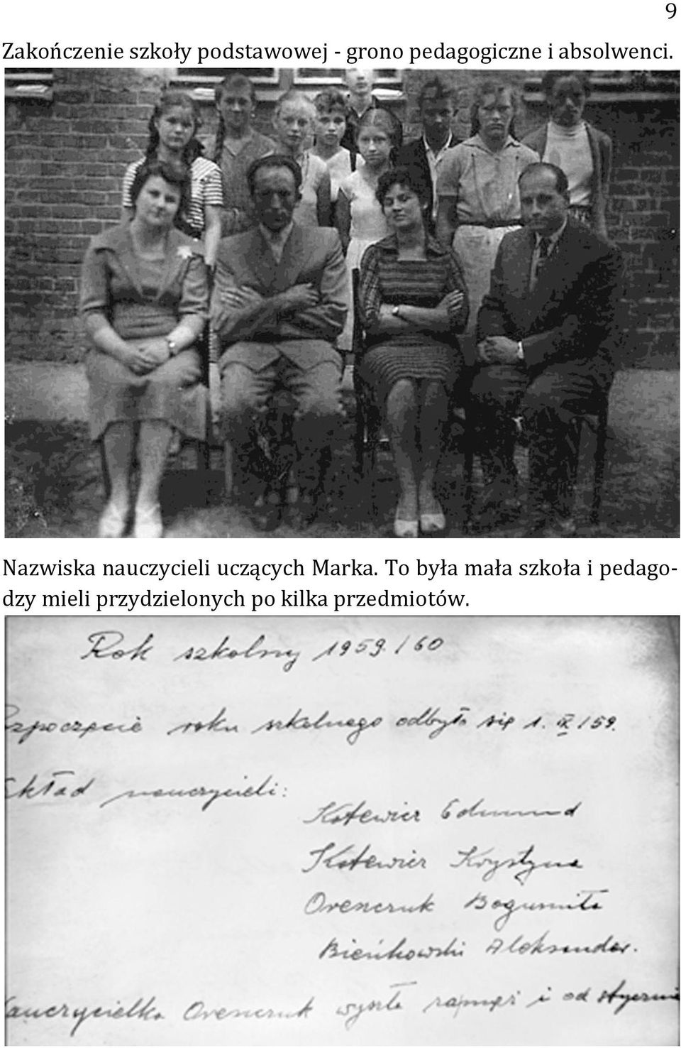 9 Nazwiska nauczycieli uczących Marka.