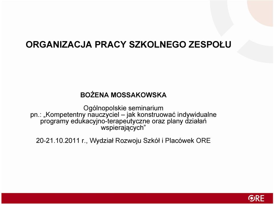 : Kompetentny nauczyciel jak konstruować indywidualne programy