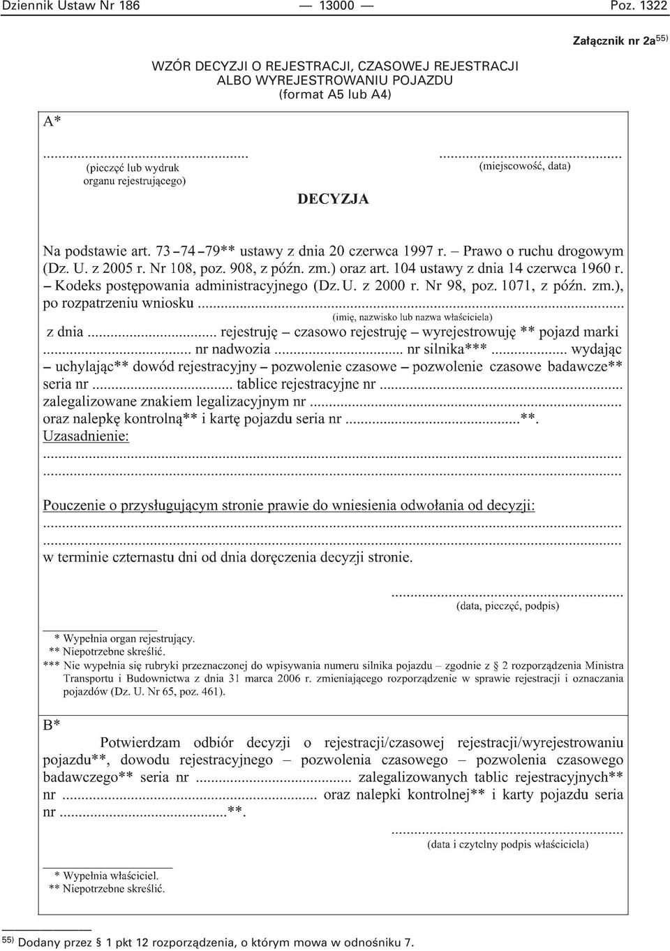 ALBO WYREJESTROWANIU POJAZDU (format A5 lub A4) Za