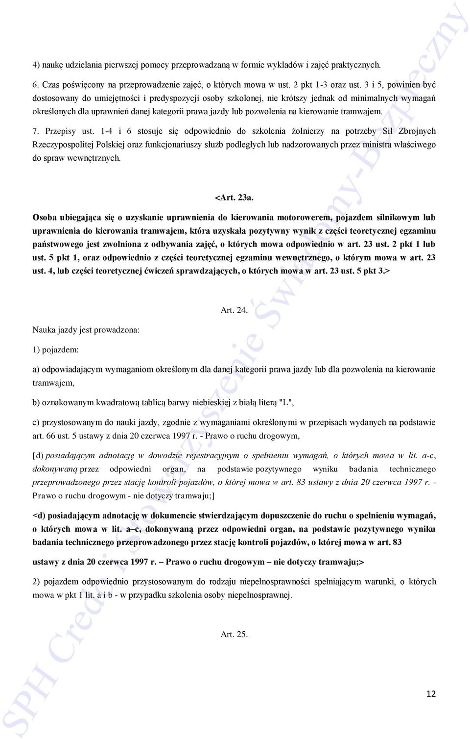 kierowanie tramwajem. 7. Przepisy ust.