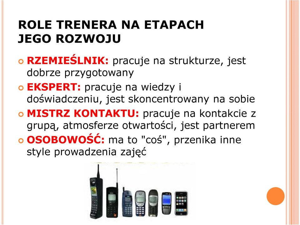 skoncentrowany na sobie MISTRZ KONTAKTU: pracuje na kontakcie z grupą,