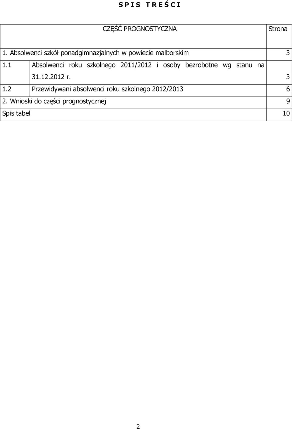 1 Absolwenci roku szkolnego 2011/2012 i osoby bezrobotne wg stanu na 31.12.2012 r.