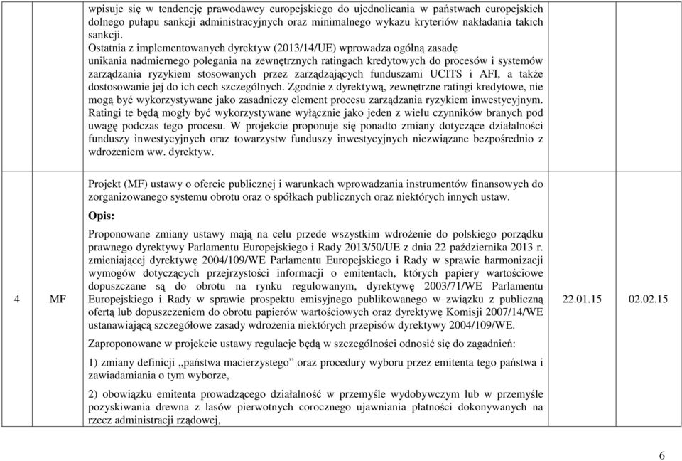 przez zarządzających funduszami UCITS i AFI, a takŝe dostosowanie jej do ich cech szczególnych.