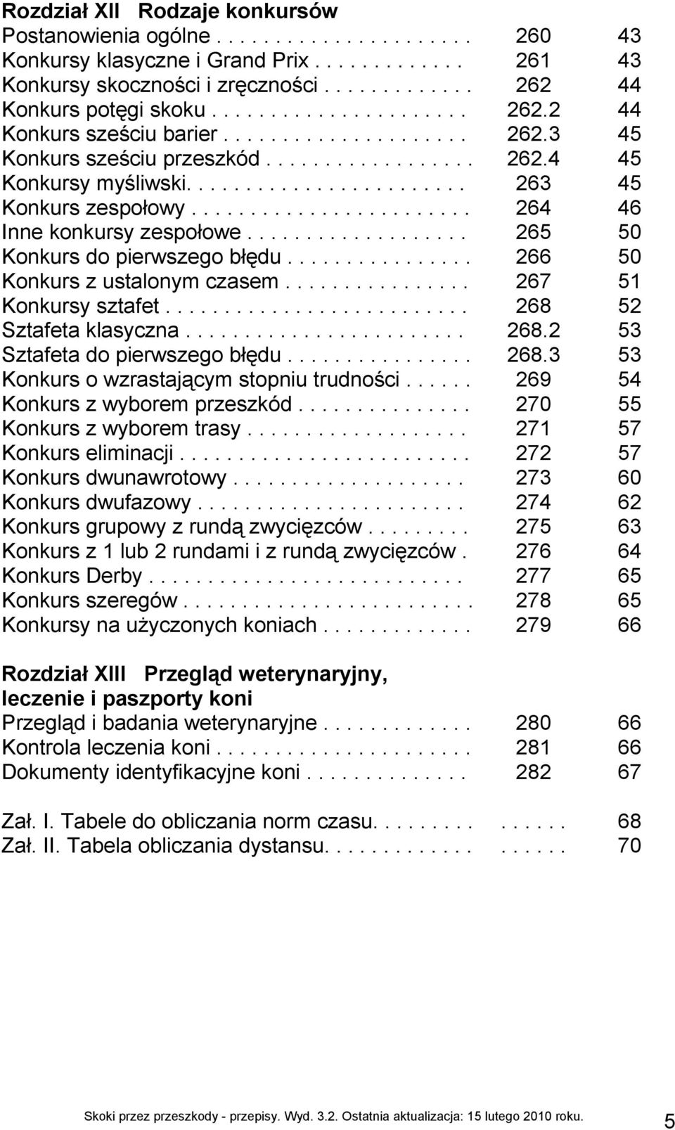 ....................... 264 46 Inne konkursy zespołowe................... 265 50 Konkurs do pierwszego błędu................ 266 50 Konkurs z ustalonym czasem................ 267 51 Konkursy sztafet.