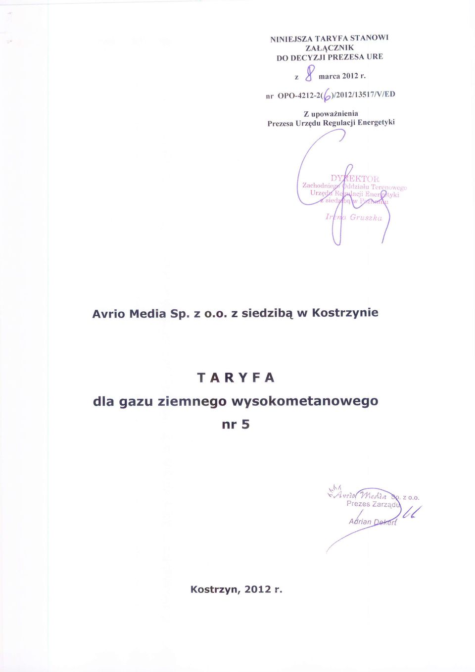 Regulacji Energetyki Zachod
