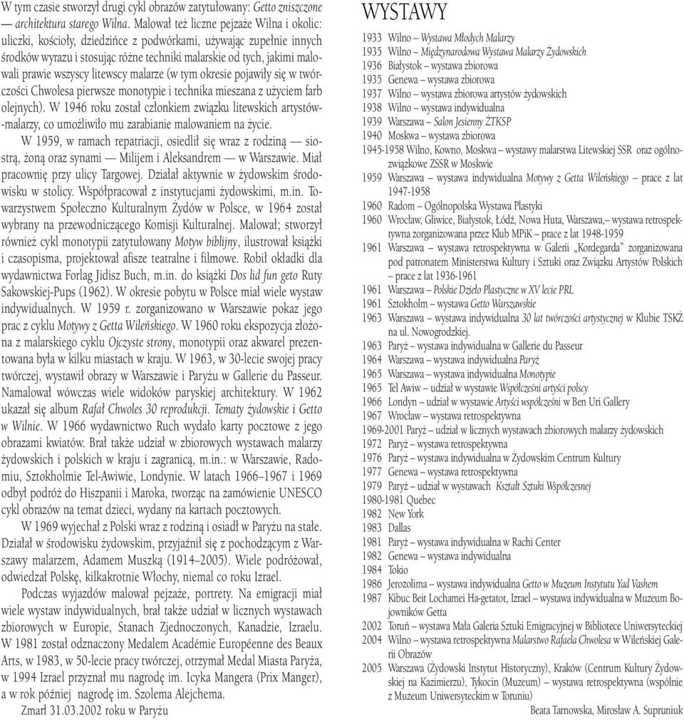 wszyscy litewscy malarze (w tym okresie pojawiły się w twórczości Chwolesa pierwsze monotypie i technika mieszana z użyciem farb olejnych).