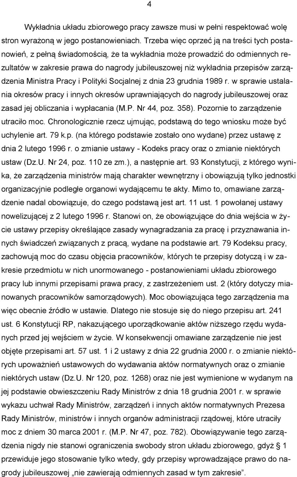zarządzenia Ministra Pracy i Polityki Socjalnej z dnia 23 grudnia 1989 r.
