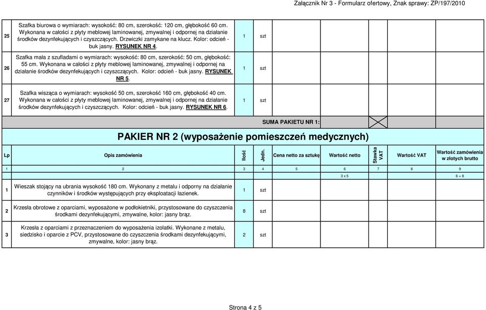 Szafka mała z szufladami o wymiarach: wysokość: 80 cm, szerokość: 50 cm, głębokość: 55 cm.