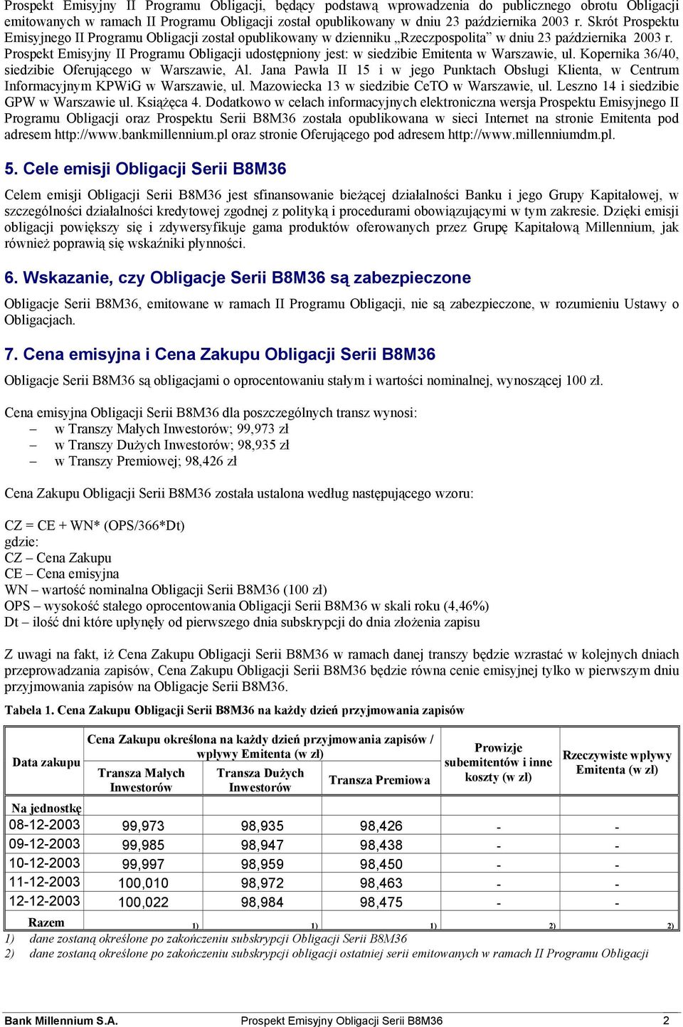 Bank Millennium Spółka Akcyjna - PDF Free Download