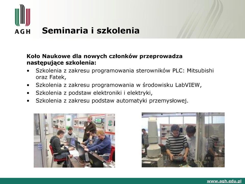 Fatek, Szkolenia z zakresu programowania w środowisku LabVIEW, Szkolenia z