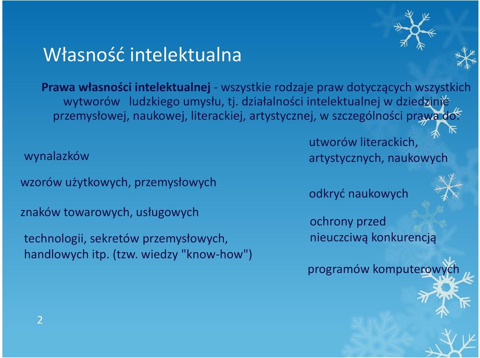 wzorów użytkowych, ż przemysłowychł znaków towarowych, usługowych technologii, sekretów przemysłowych, handlowych itp. (tzw.