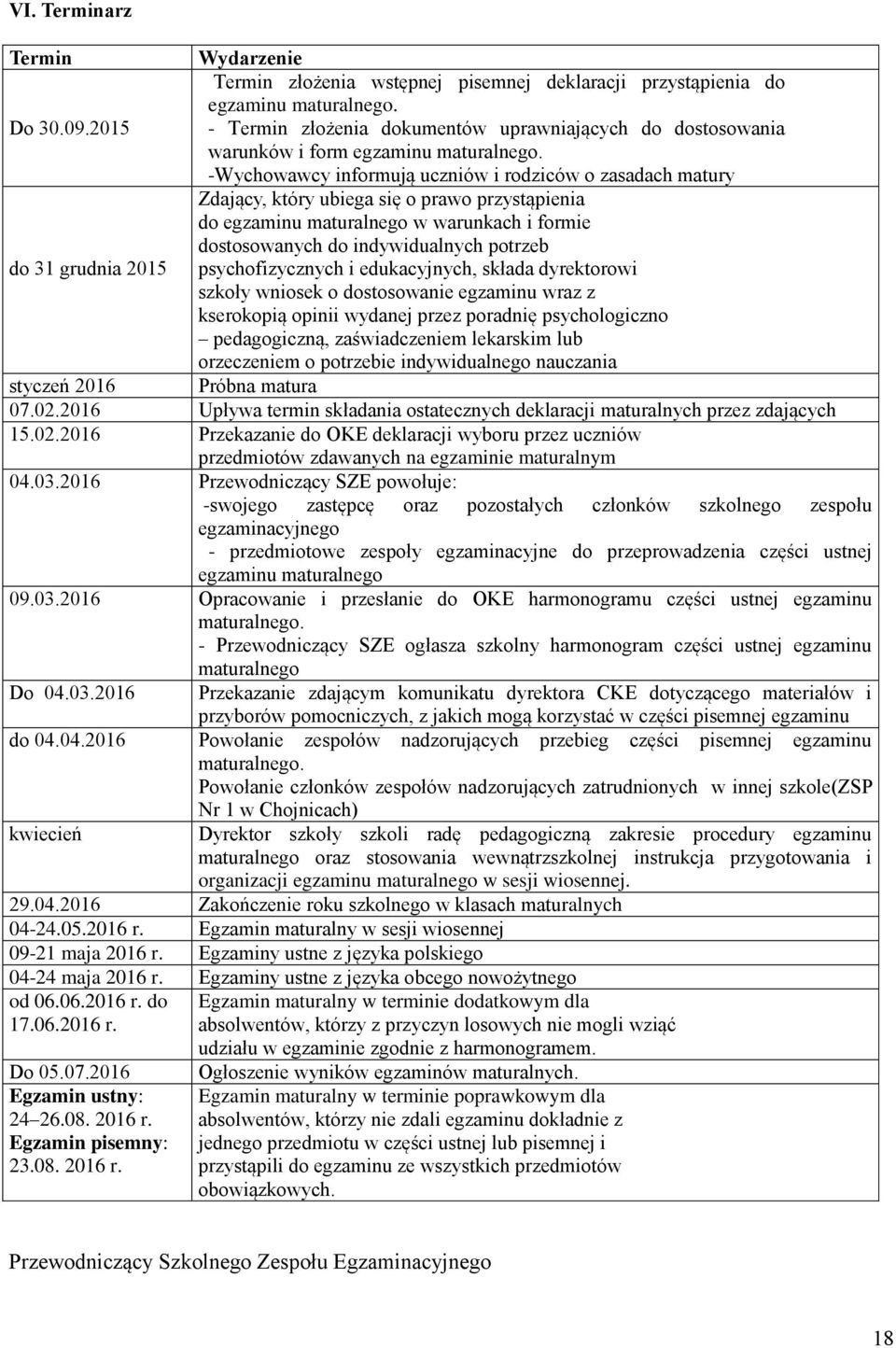 -Wychowawcy informują uczniów i rodziców o zasadach matury Zdający, który ubiega się o prawo przystąpienia do egzaminu maturalnego w warunkach i formie dostosowanych do indywidualnych potrzeb do 31