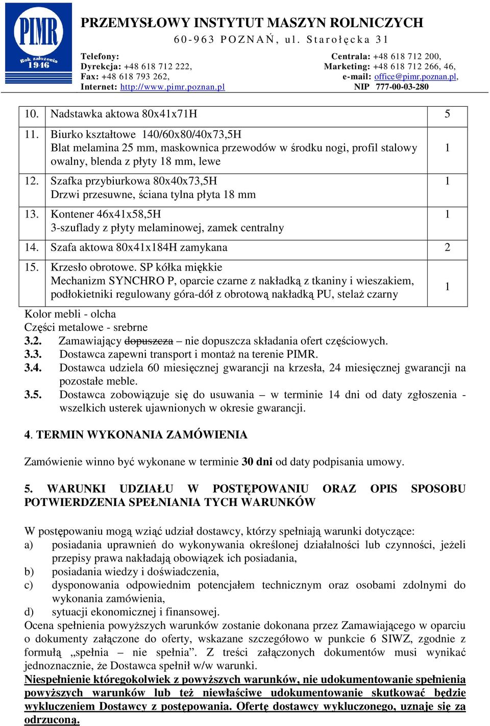 Krzesło obrotowe.