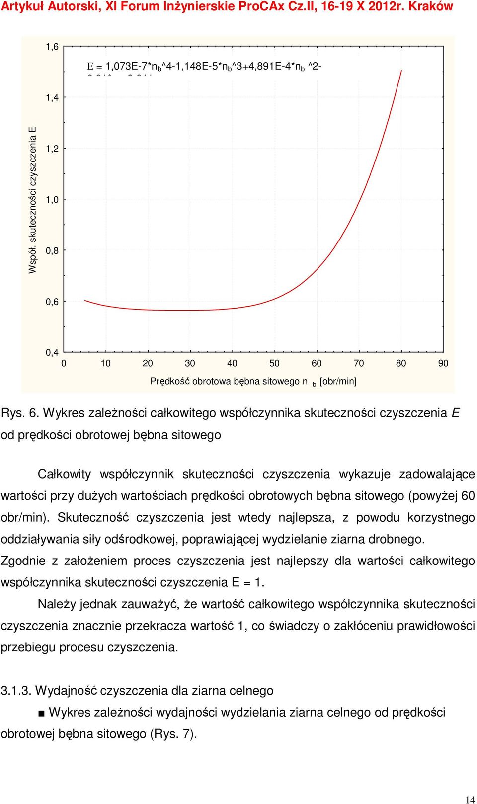 70 80 90 Prędkość obrotowa bębna sitowego n b [obr/min] Rys. 6.