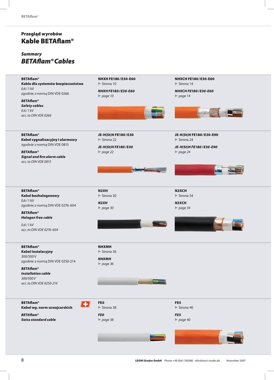 VDE 0815 BETAflam Signal and fire alarm cable acc.