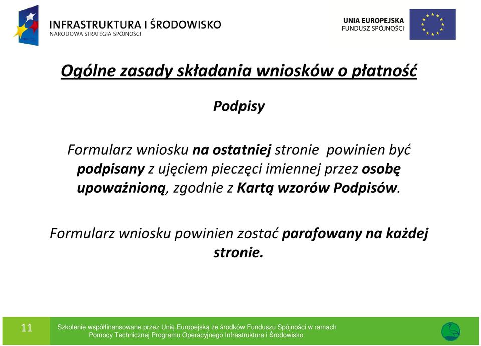 zgodnie z Kartą wzorów Podpisów.