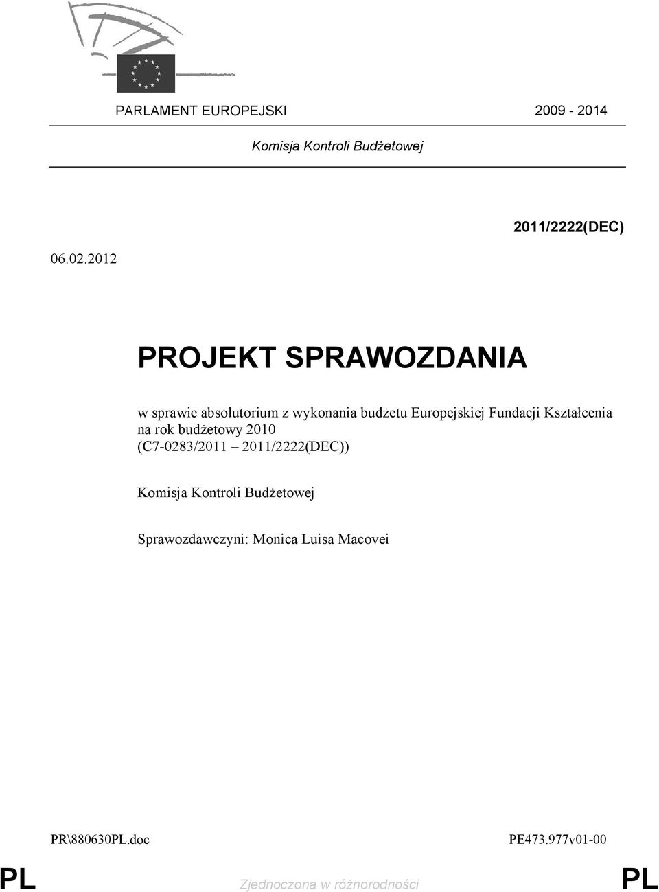 Europejskiej Fundacji Kształcenia na rok budżetowy 2010 (C7-0283/2011 2011/2222(DEC))