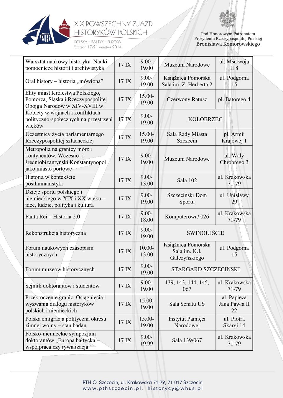 Kobiety w wojnach i konfliktach polityczno-społecznych na przestrzeni wieków Uczestnicy życia parlamentarnego Rzeczypospolitej szlacheckiej Metropolia na granicy mórz i kontynentów.