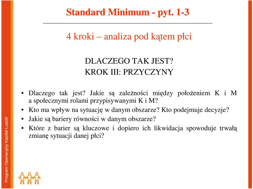 Jakie są zaleŝności między połoŝeniem K i M a społecznymi rolami przypisywanymi K i M?