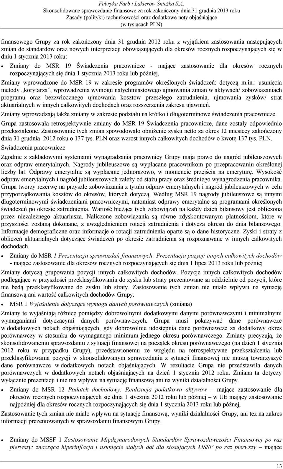 MSR 19 w zakresie programów określonych świadczeń: dotyczą m.in.
