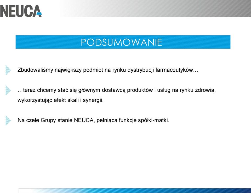 dostawcą produktów i usług na rynku zdrowia, wykorzystując