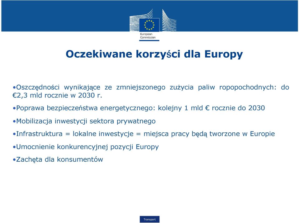 Poprawa bezpieczeństwa energetycznego: kolejny 1 mld rocznie do 2030 Mobilizacja inwestycji