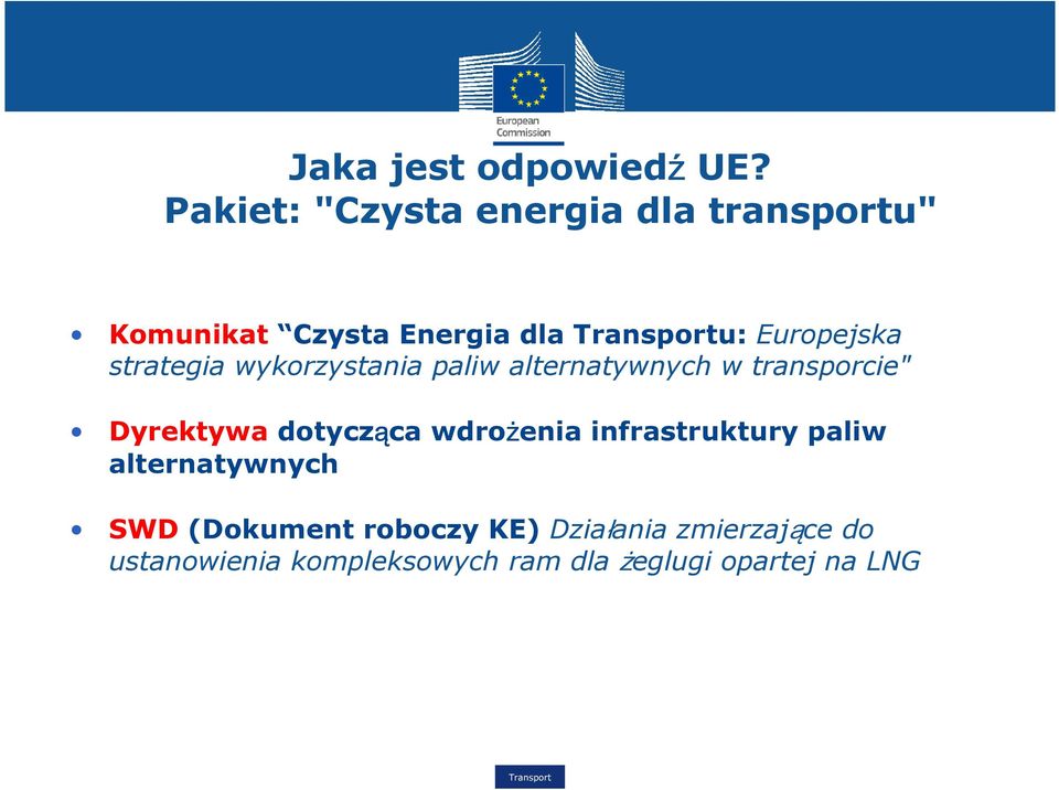 strategia wykorzystania paliw alternatywnych w transporcie" Dyrektywa dotycząca