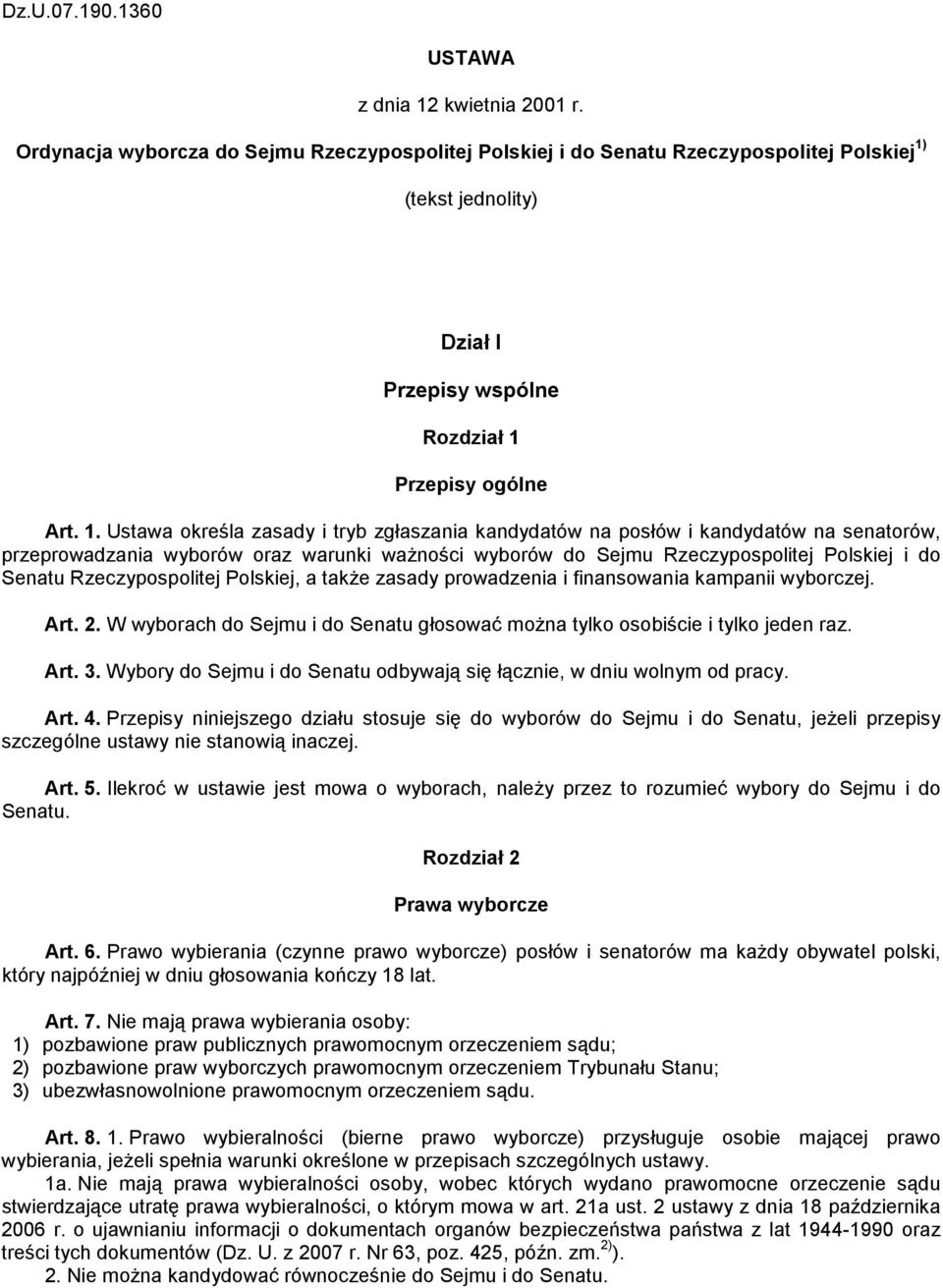 (tekst jednolity) Dział I Przepisy wspólne Rozdział 1 