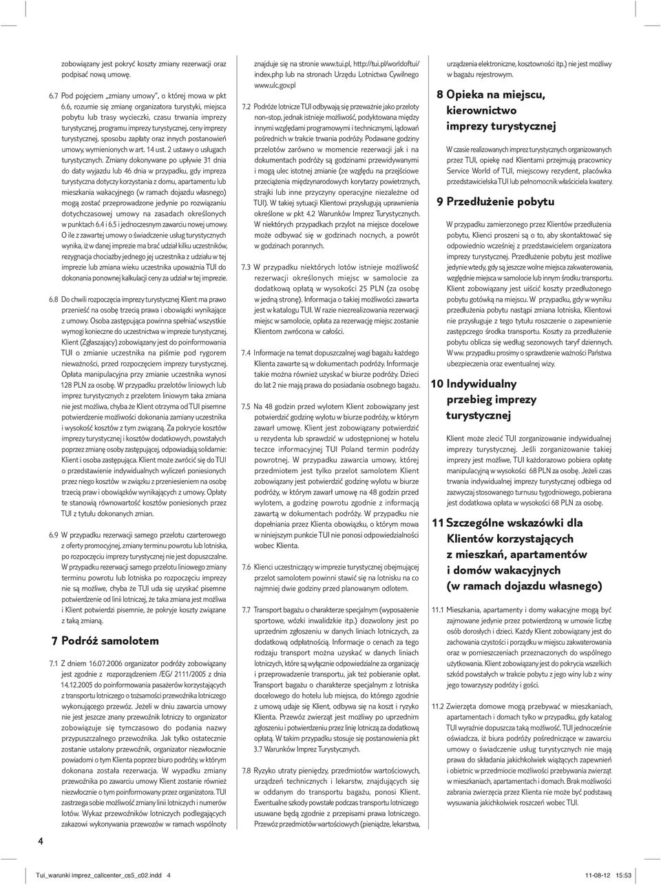 innych postanowień umowy, wymienionych w art. 14 ust. 2 ustawy o usługach turystycznych.