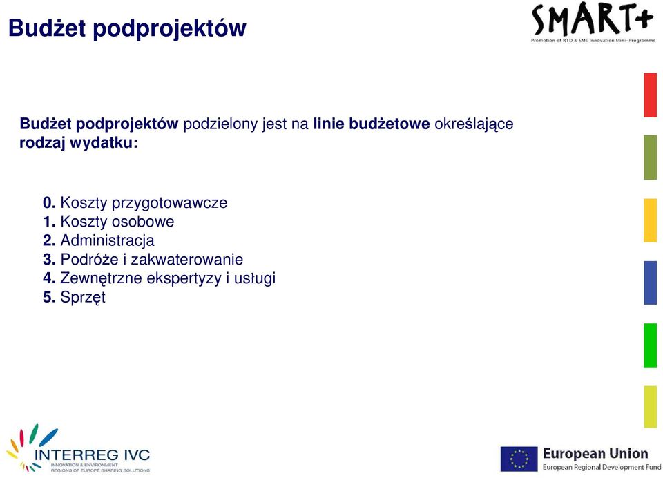 Koszty przygotowawcze 1. Koszty osobowe 2. Administracja 3.