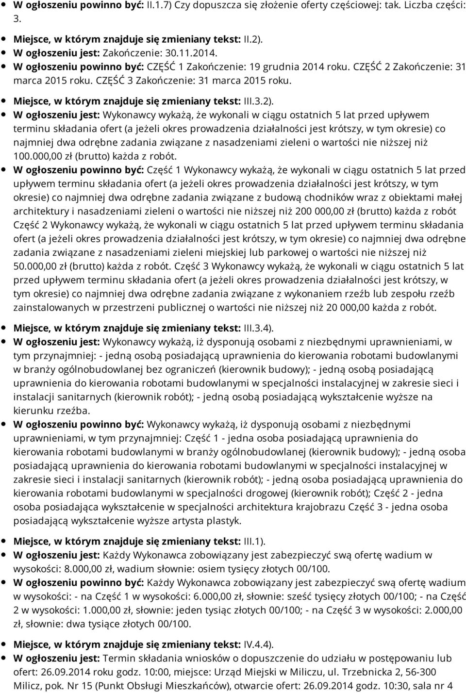 Miejsce, w którym znajduje się zmieniany tekst: III.3.2).