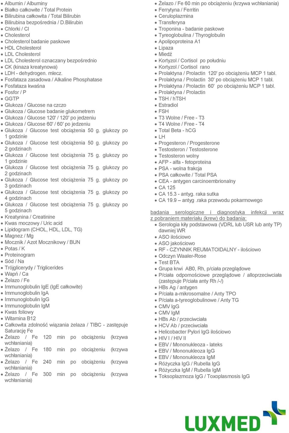 Fosfataza zasadowa / Alkaline Phosphatase Fosfataza kwaśna Fosfor / P GGTP Glukoza / Glucose na czczo Glukoza / Glucose badanie glukometrem Glukoza / Glucose 120' / 120' po jedzeniu Glukoza / Glucose