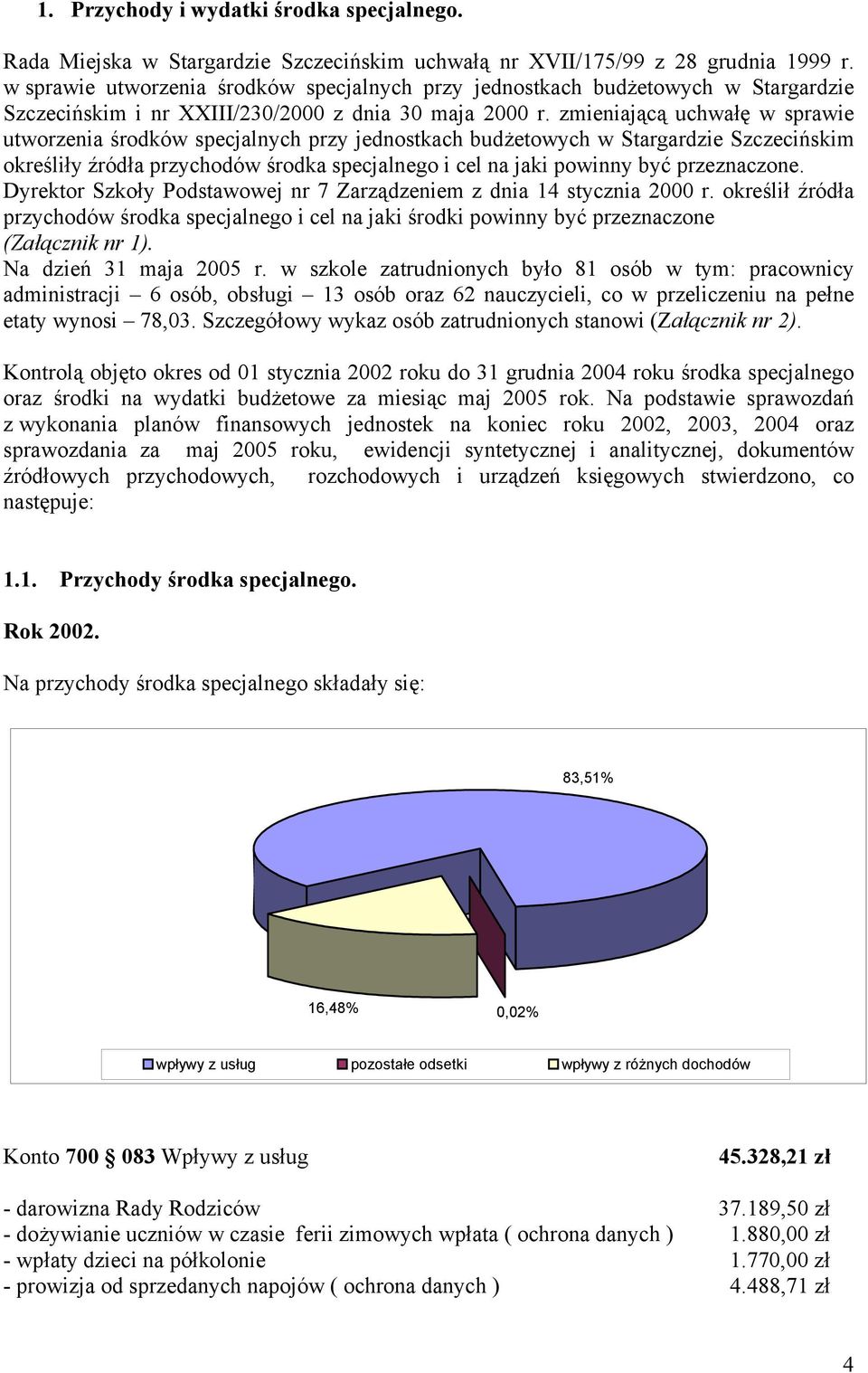 zmieniającą uchwałę w sprawie utworzenia środków specjalnych przy jednostkach budżetowych w Stargardzie Szczecińskim określiły źródła przychodów środka specjalnego i cel na jaki powinny być