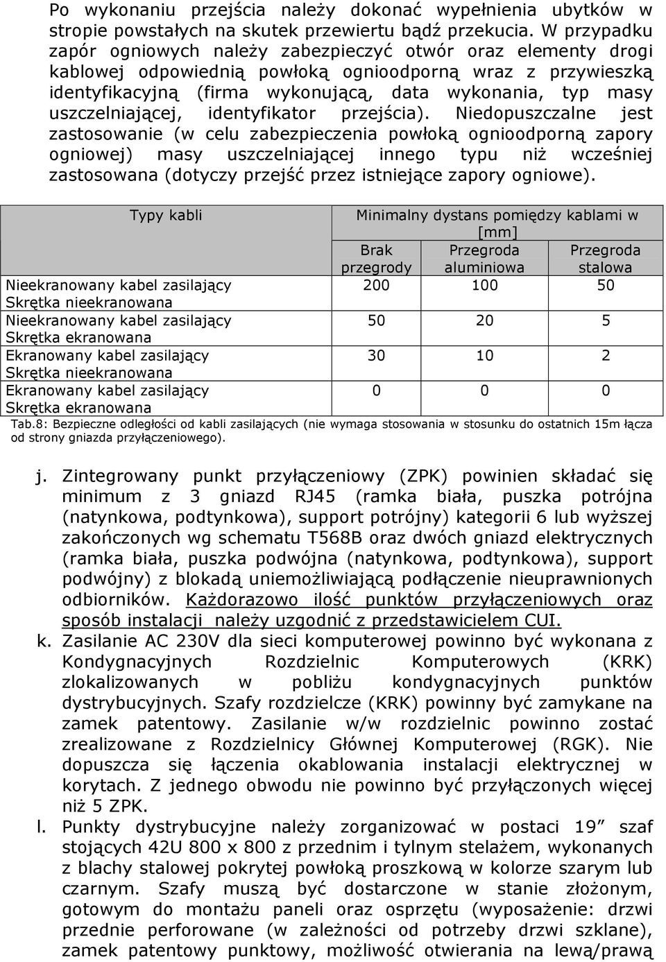 uszczelniającej, identyfikator przejścia).