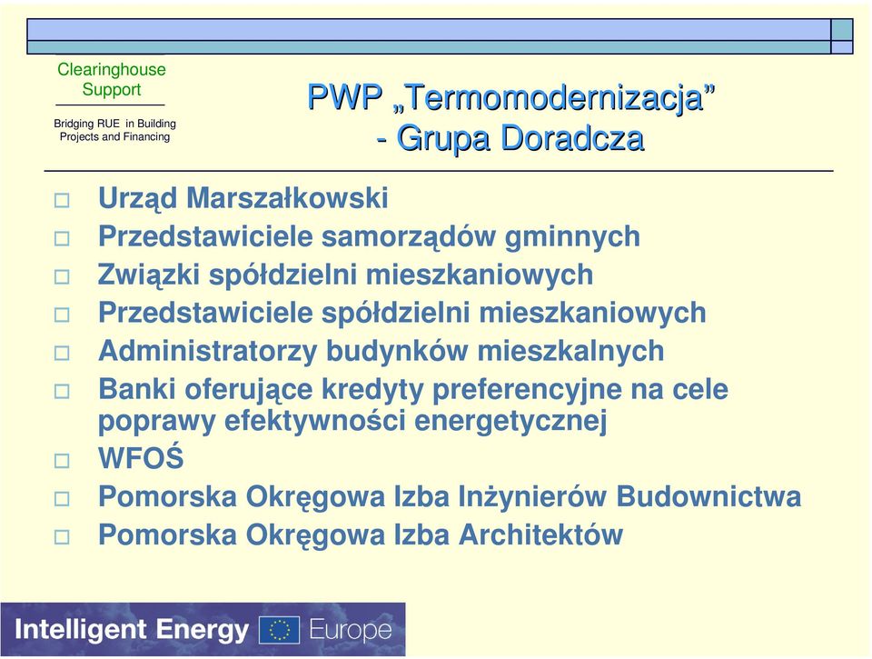 spółdzielni mieszkaniowych Administratorzy budynków mieszkalnych Banki oferujące kredyty preferencyjne na cele