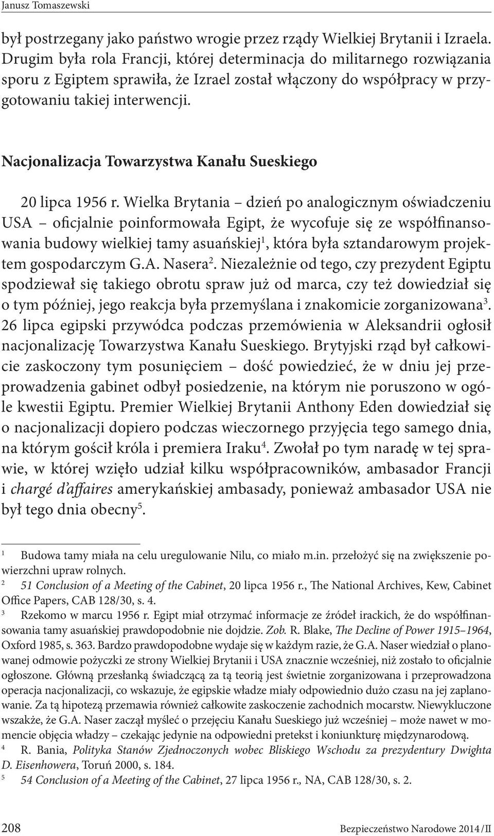 Nacjonalizacja Towarzystwa Kanału Sueskiego 20 lipca 1956 r.