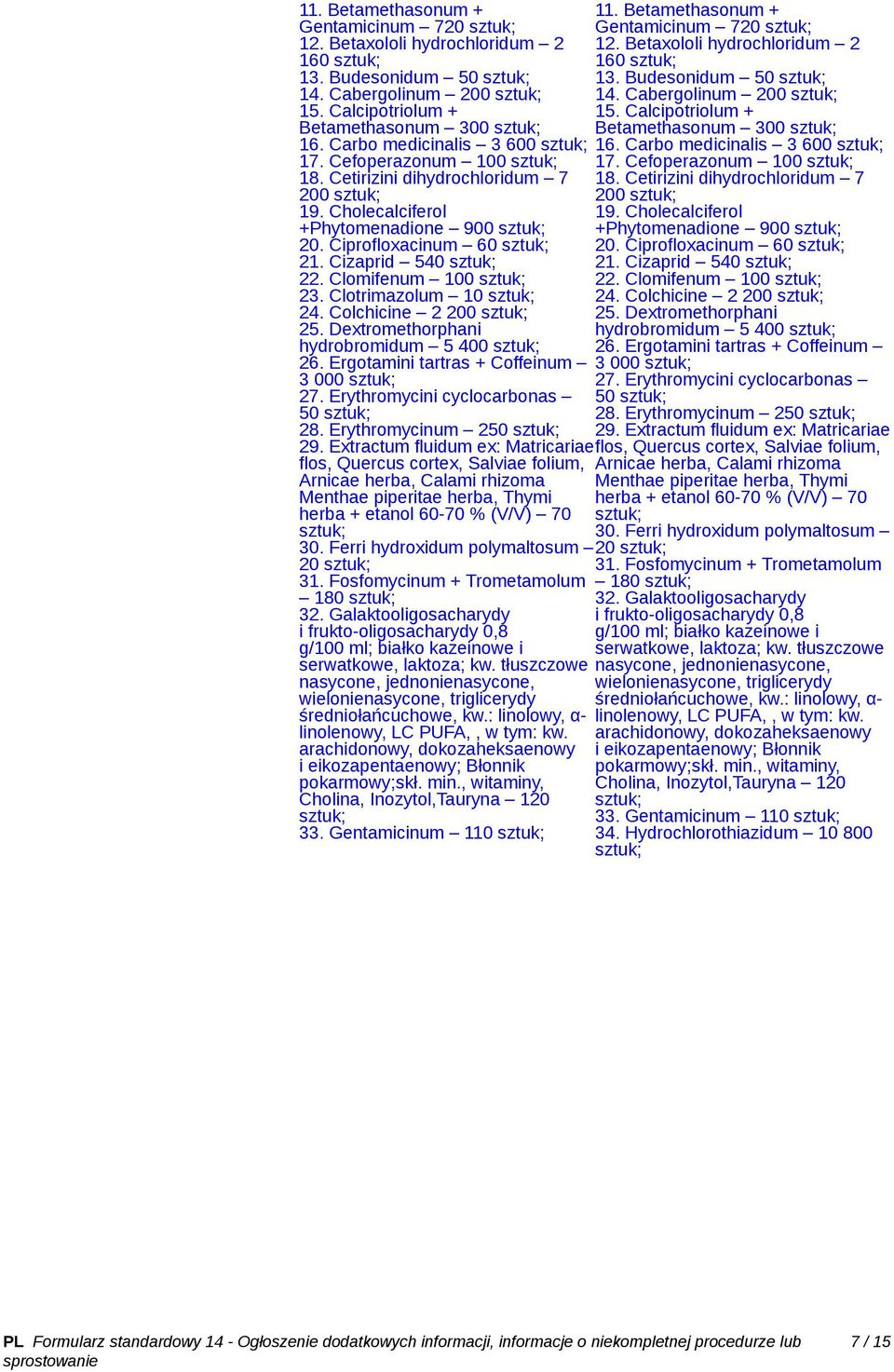 Dextromethorphani hydrobromidum 5 400 26. Ergotamini tartras + Coffeinum 3 000 27. Erythromycini cyclocarbonas 50 28. Erythromycinum 250 29.