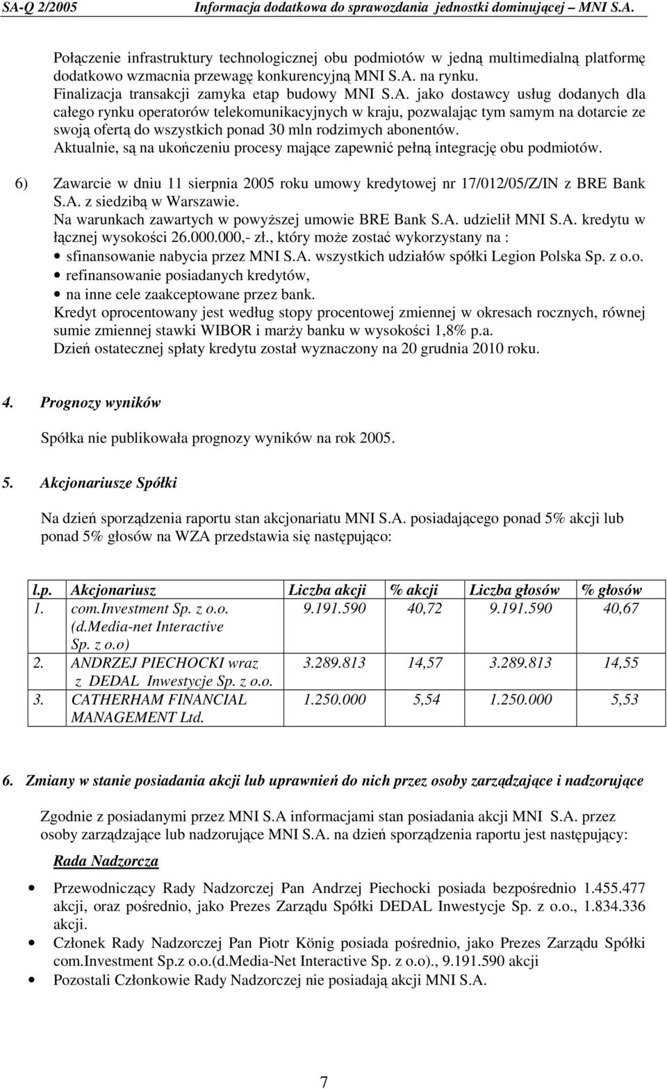 jako dostawcy usług dodanych dla całego rynku operatorów telekomunikacyjnych w kraju, pozwalając tym samym na dotarcie ze swoją ofertą do wszystkich ponad 30 mln rodzimych abonentów.
