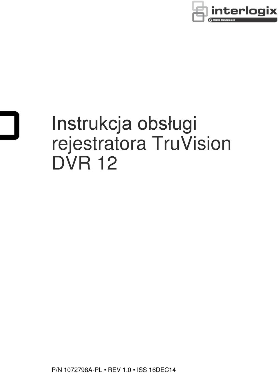 TruVision DVR 12 P/N