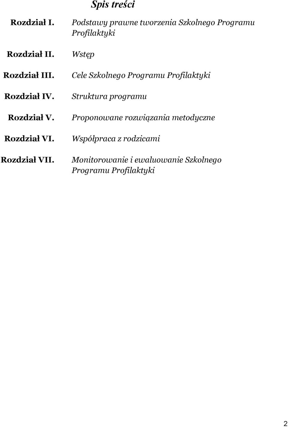 Podstawy prawne tworzenia Szkolnego Programu Profilaktyki Wstęp Cele Szkolnego