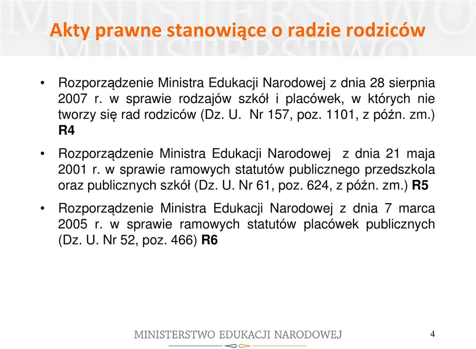 ) R4 Rozporządzenie Ministra Edukacji Narodowej z dnia 21 maja 2001 r.
