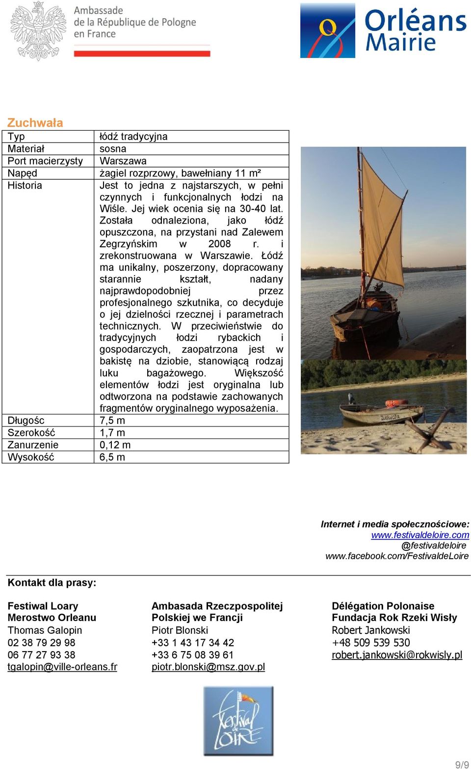 Łódź ma unikalny, poszerzony, dopracowany starannie kształt, nadany najprawdopodobniej przez profesjonalnego szkutnika, co decyduje o jej dzielności rzecznej i parametrach technicznych.