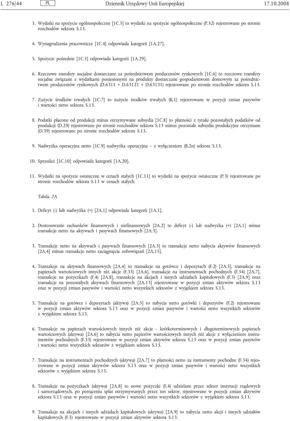 Rzeczowe transfery socjalne dostarczane za pośrednictwem producentów rynkowych [1C.
